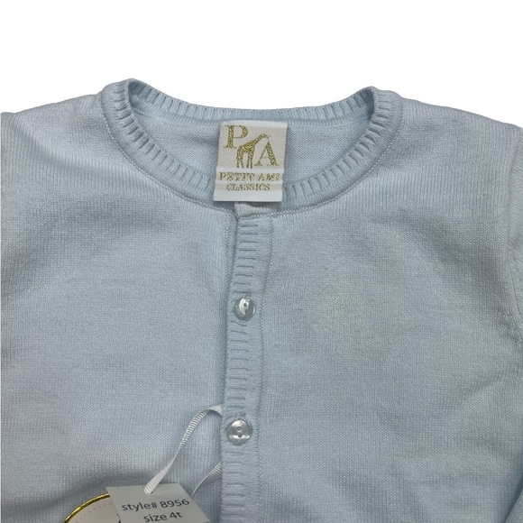 NWT Petit Ami Baby Blue Ladder Edge Button Cardigan 4t - Picture 2 of 7
